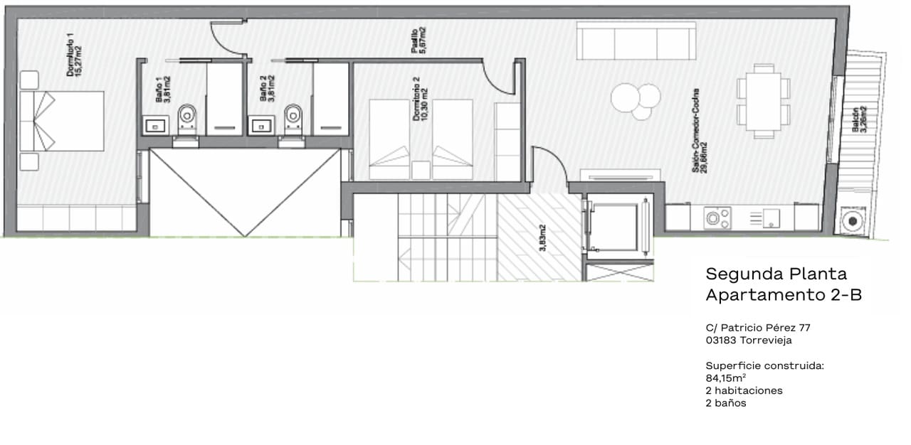 2 slaapkamer Appartement te koop in Torrevieja met zwembad - € 309.000 (Ref: 10024582)
