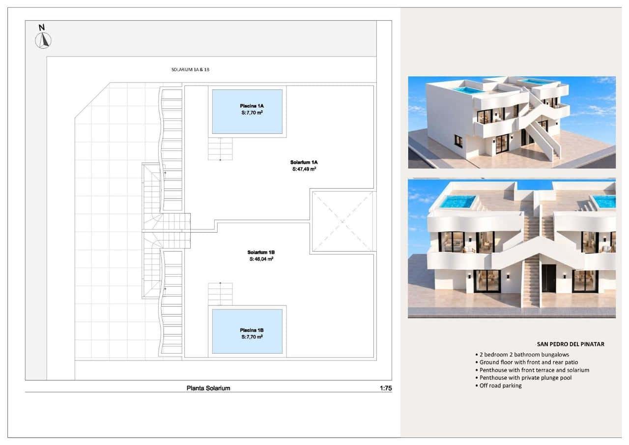 Bungalow de 2 habitaciones en San Pedro del Pinatar en venta con piscina garaje - 299.950 € (Ref: 10115537)