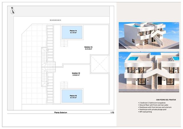 2 sypialnia Bungalow na sprzedaż w San Pedro del Pinatar ciudad, San Pedro del Pinatar z basenem garażem - 299 950 € (Ref: 10115537)