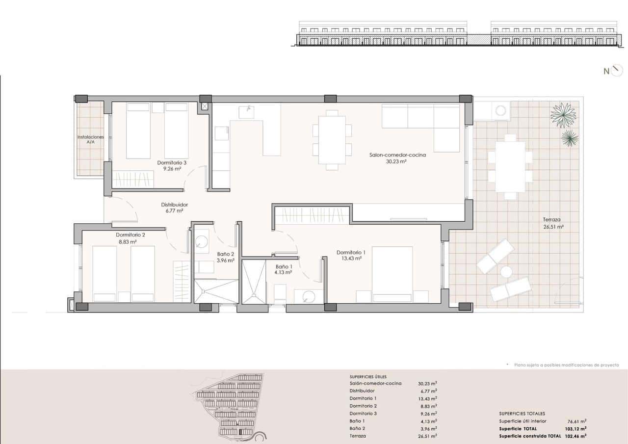 3 slaapkamer Appartement te koop in Pulpi met zwembad garage - € 229.900 (Ref: 10132683)