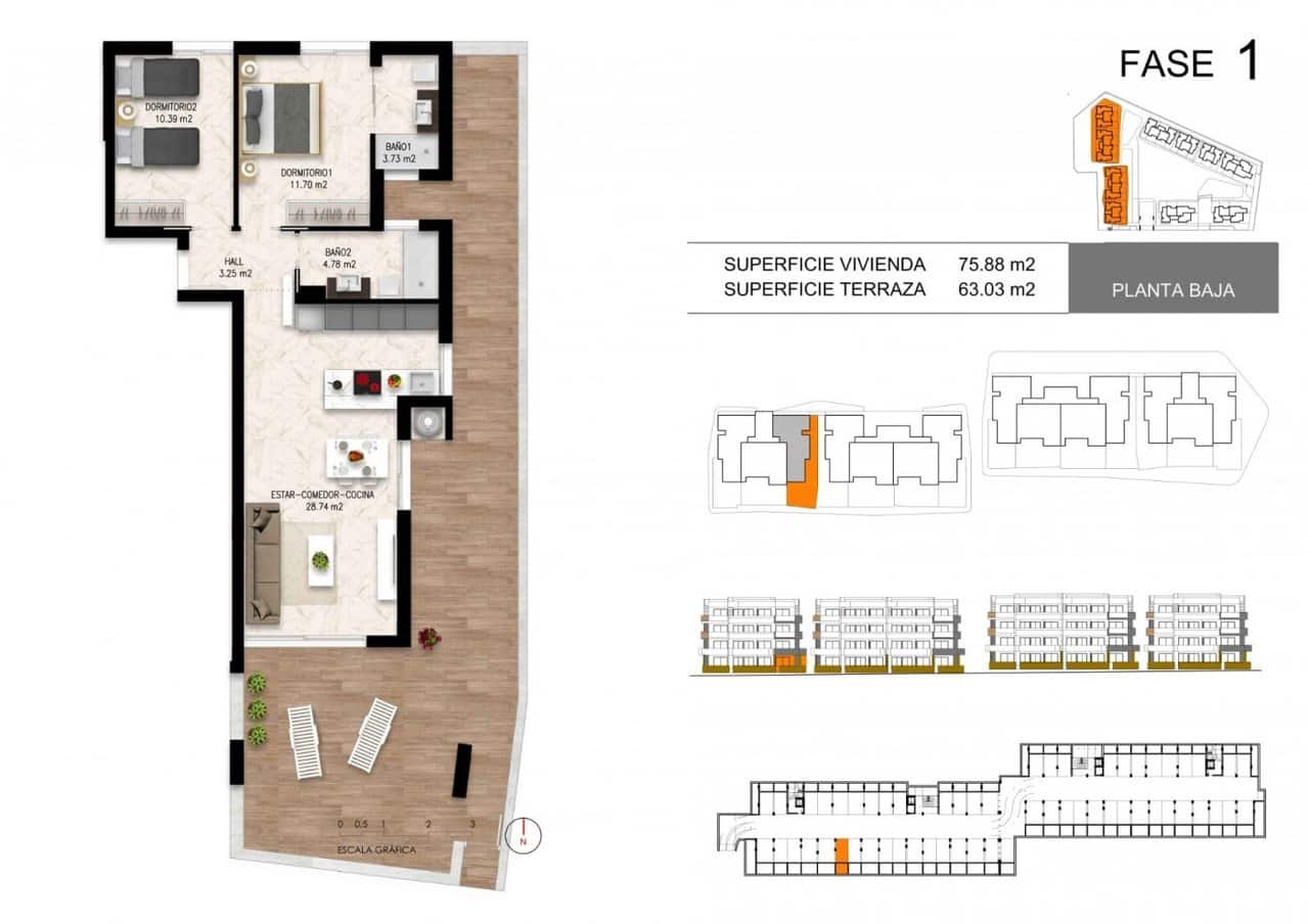 2 quarto Apartamento para venda em Playa Flamenca com piscina - 275 000 € (Ref: 6829557)
