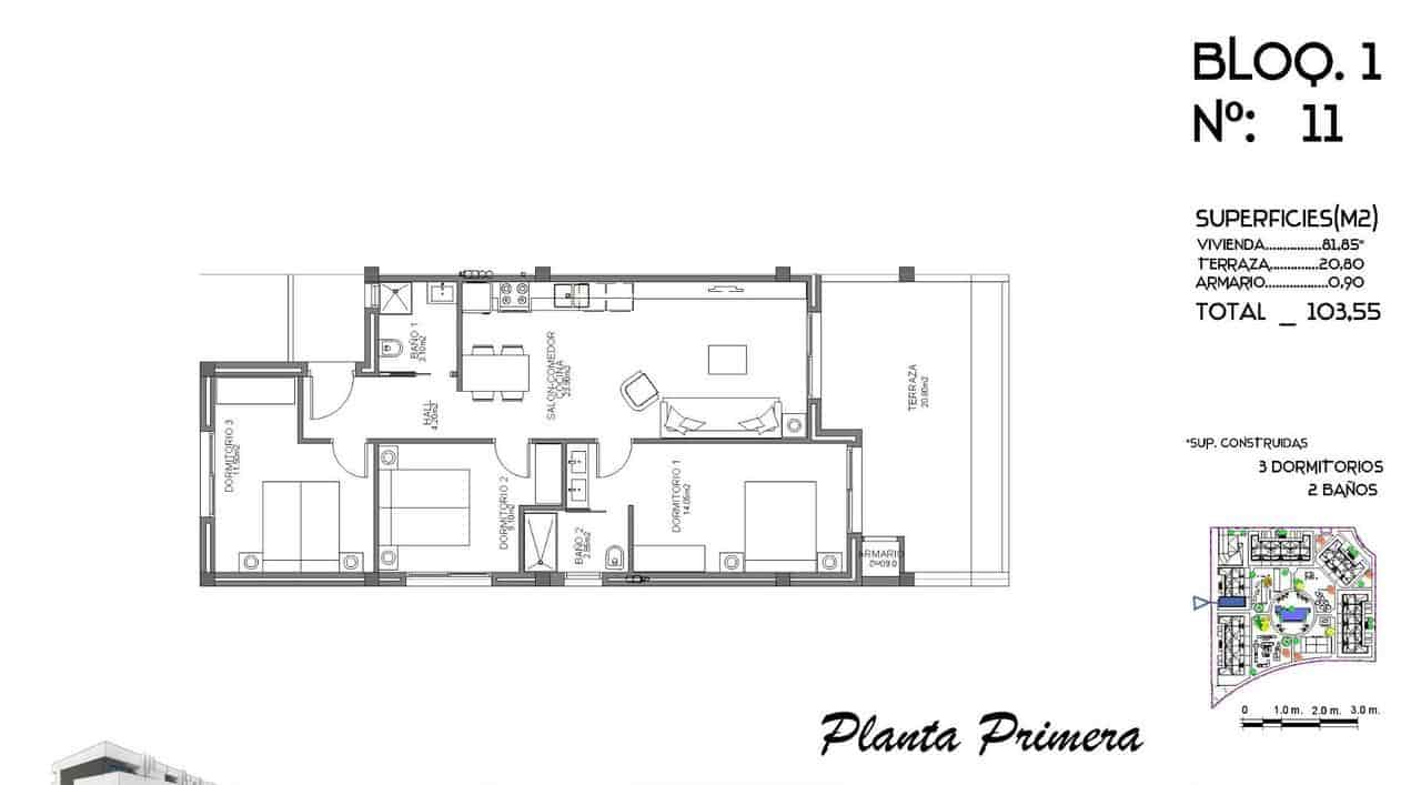 3 soverom Leilighet til salgs i Guardamar del Segura med svømmebasseng - € 235 000 (Ref: 8399004)