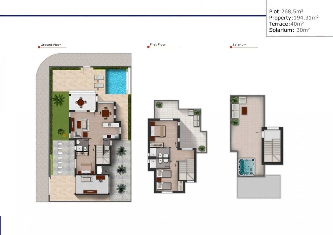3 soverom Villa til salgs i Los Alcazares med svømmebasseng garasje - € 548 021 (Ref: 8525063)