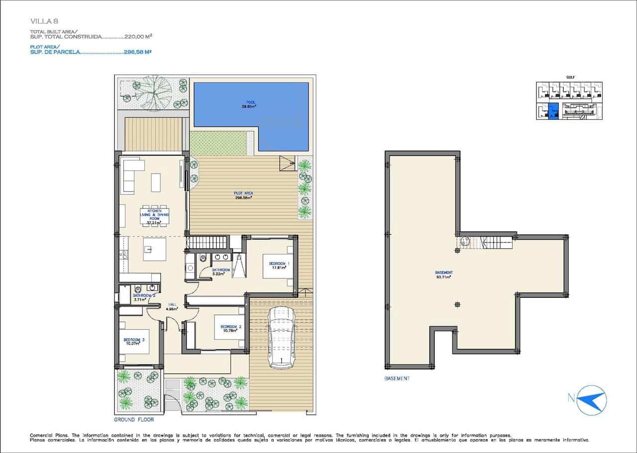 3 soverom Villa til salgs i Los Alcazares med svømmebasseng garasje - € 569 000 (Ref: 8594271)