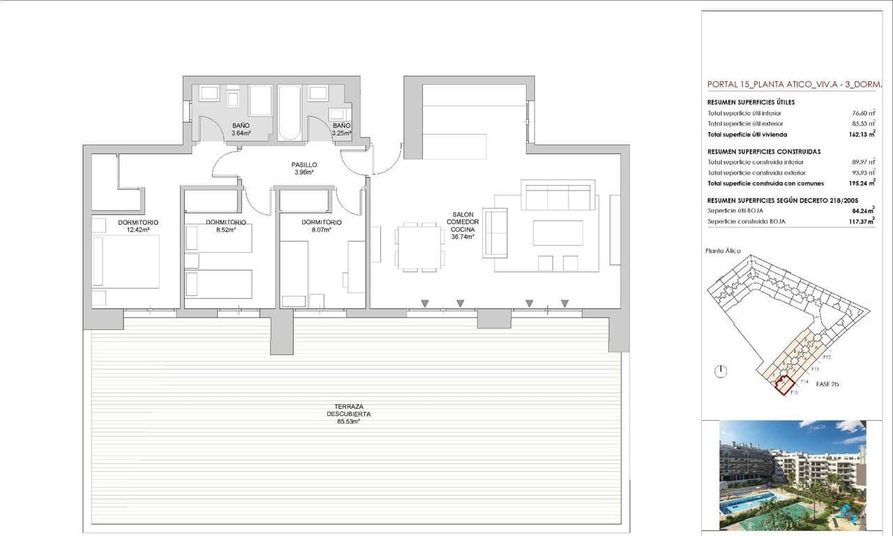3 soverom Penthouse til salgs i Mijas med svømmebasseng garasje - € 565 000 (Ref: 8613119)