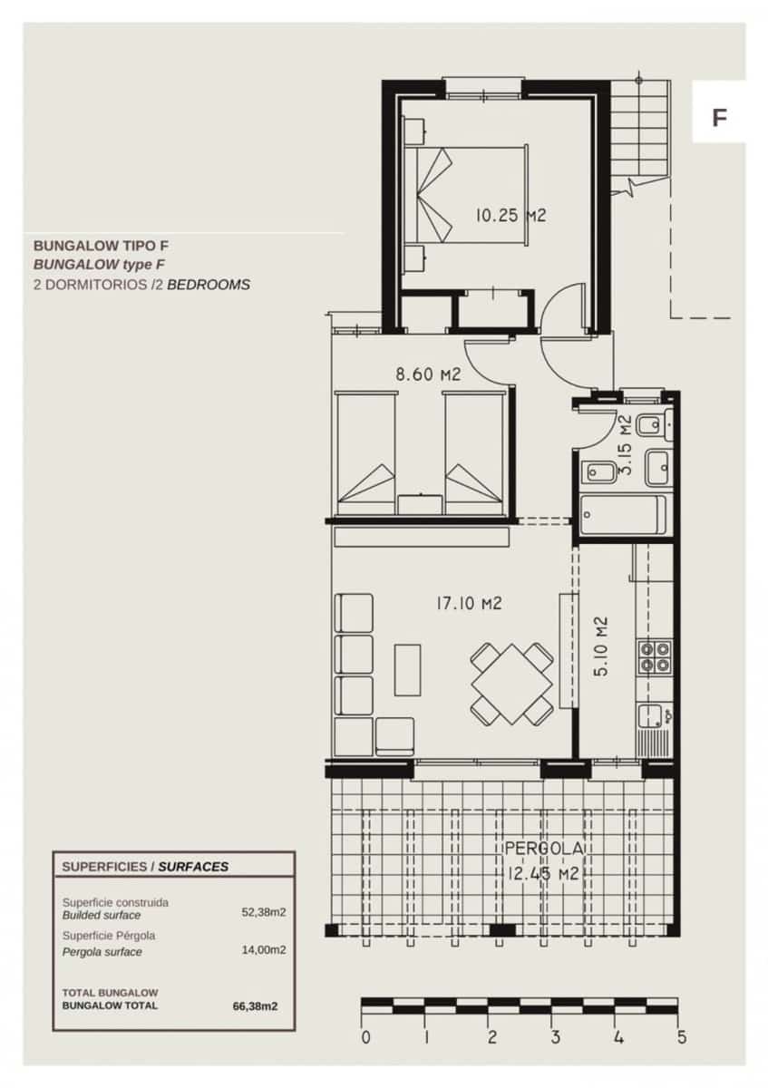 2 chambre Bungalow à vendre à Calpe / Calp avec piscine garage - 240 000 € (Ref: 8755550)