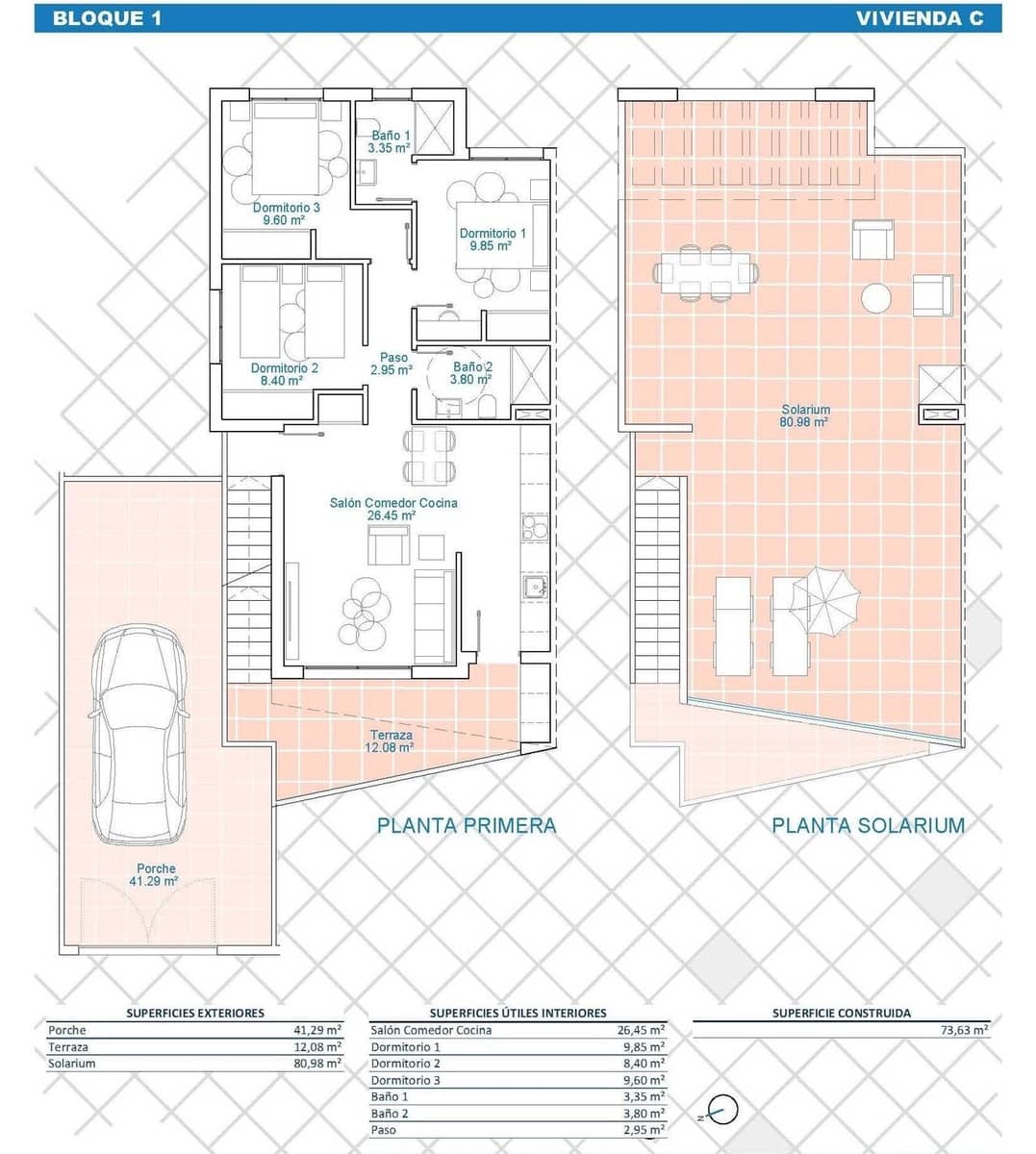 3 soveværelse Bungalow til salg i Pilar de la Horadada med swimmingpool - € 284.900 (Ref: 8849411)