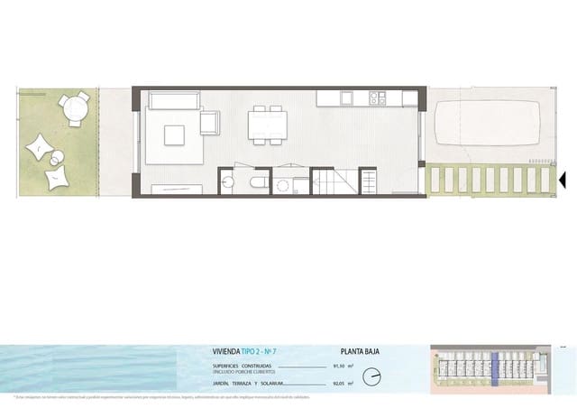 2 soverom Hus til salgs i Pilar de la Horadada ciudad, Pilar de la Horadada med svømmebasseng - € 299 900 (Ref: 8939620)