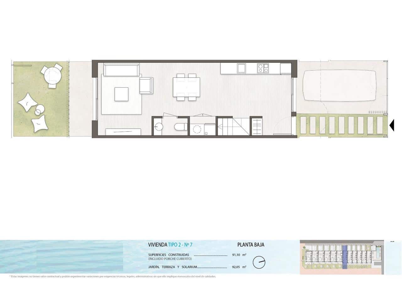 2 bedroom Townhouse for sale in Pilar de la Horadada with pool garage - € 314,900 (Ref: 8939620)