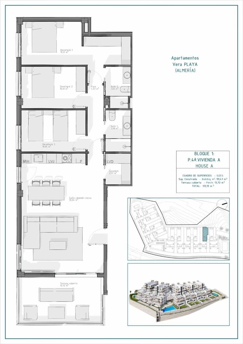 3 chambre Appartement à vendre à Vera avec piscine - 255 000 € (Ref: 8998238)