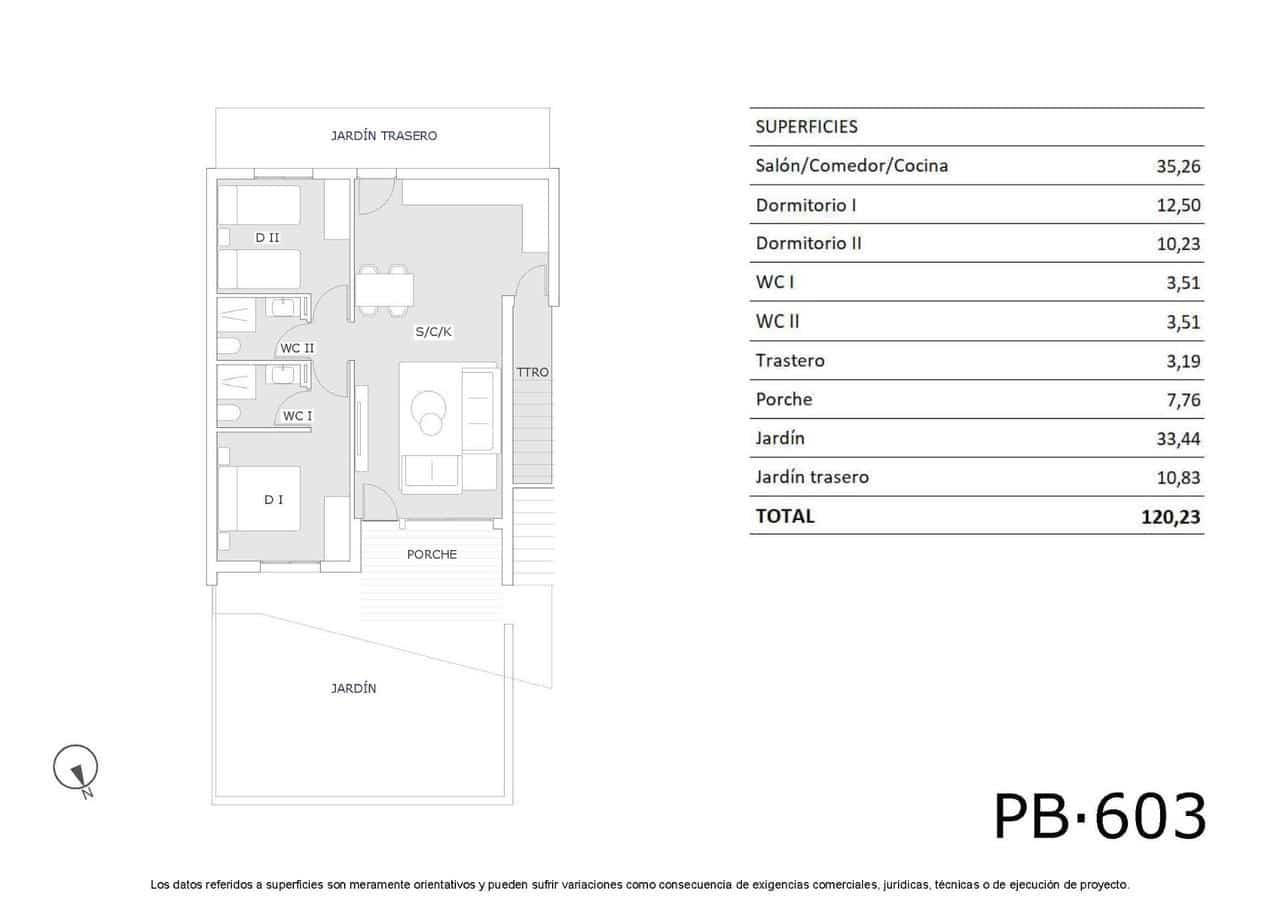 2 soverom Bungalow til salgs i San Miguel de Salinas med svømmebasseng - € 199 900 (Ref: 9003948)