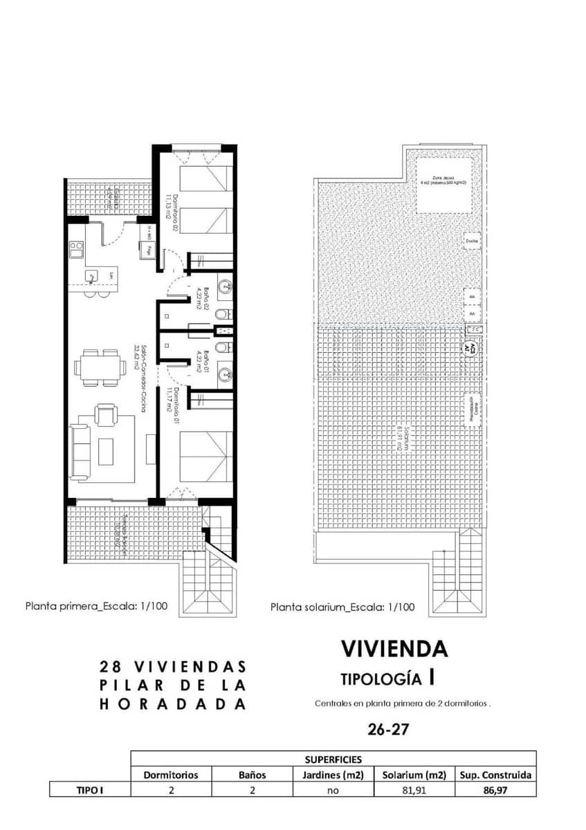 2 soverom Villa til salgs i Pilar de la Horadada med svømmebasseng - € 245 000 (Ref: 9088422)