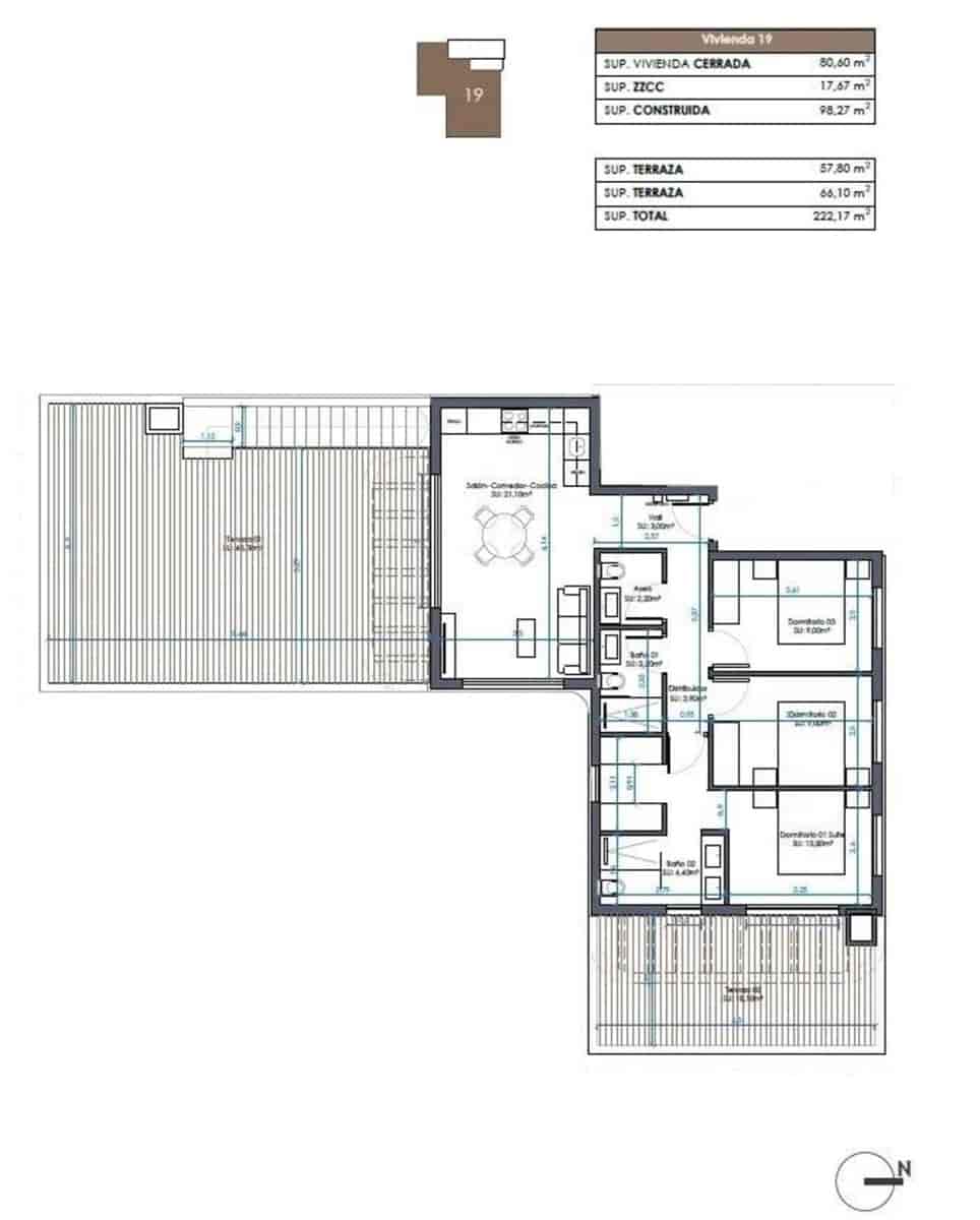 3 slaapkamer Penthouse te koop in Guardamar del Segura met zwembad - € 695.000 (Ref: 9207910)