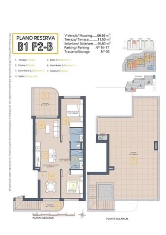 2 makuuhuone Kattohuoneisto myytävänä paikassa Centro, Los Alcázares mukana uima-altaan - 369 900 € (Ref: 9288183)