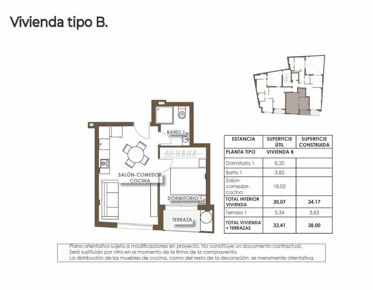 1 soveværelse Lejlighed til salg i Torrevieja med swimmingpool - € 207.000 (Ref: 9393351)