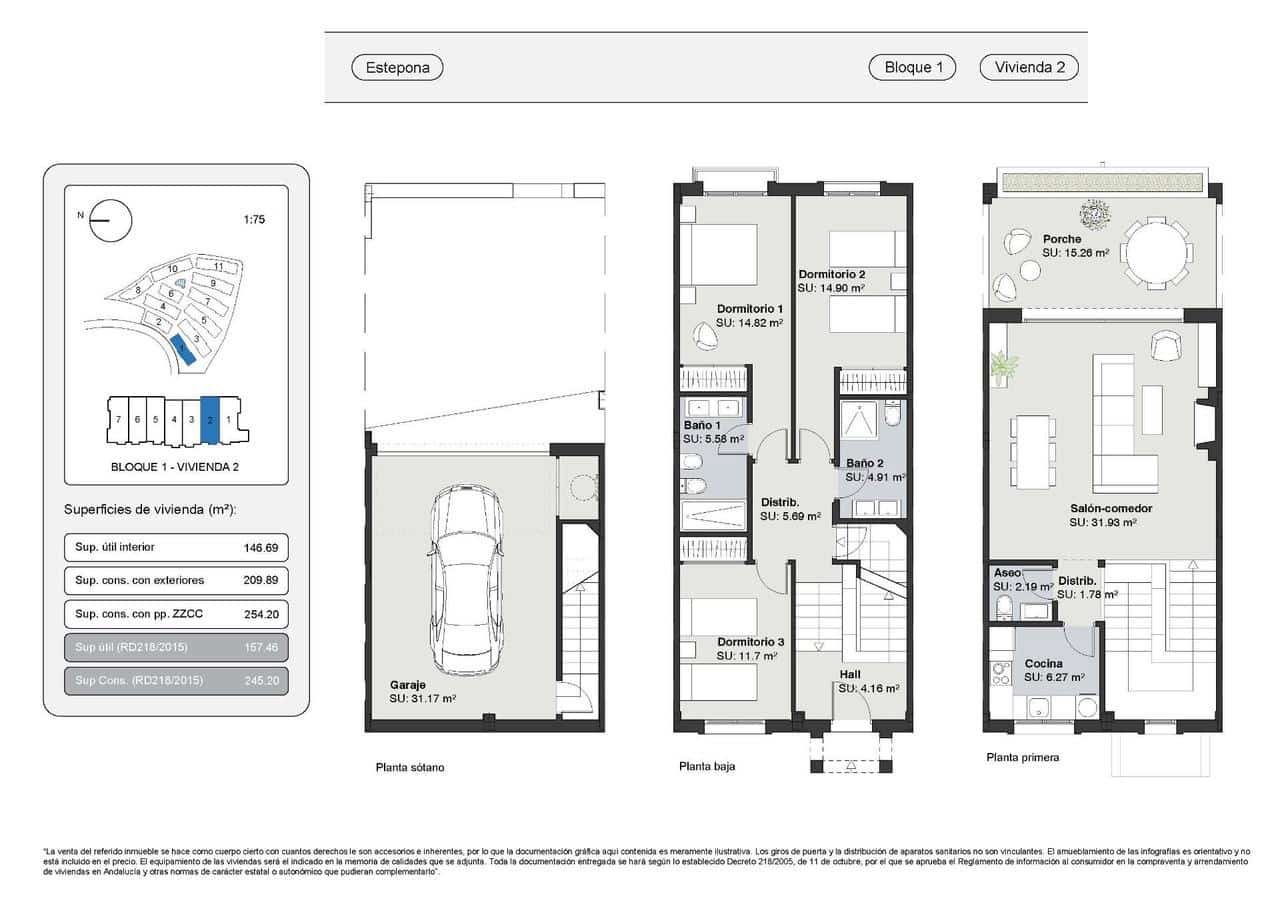 3 sovrum Hus till salu i Estepona med pool - 470 250 € (Ref: 9402739)