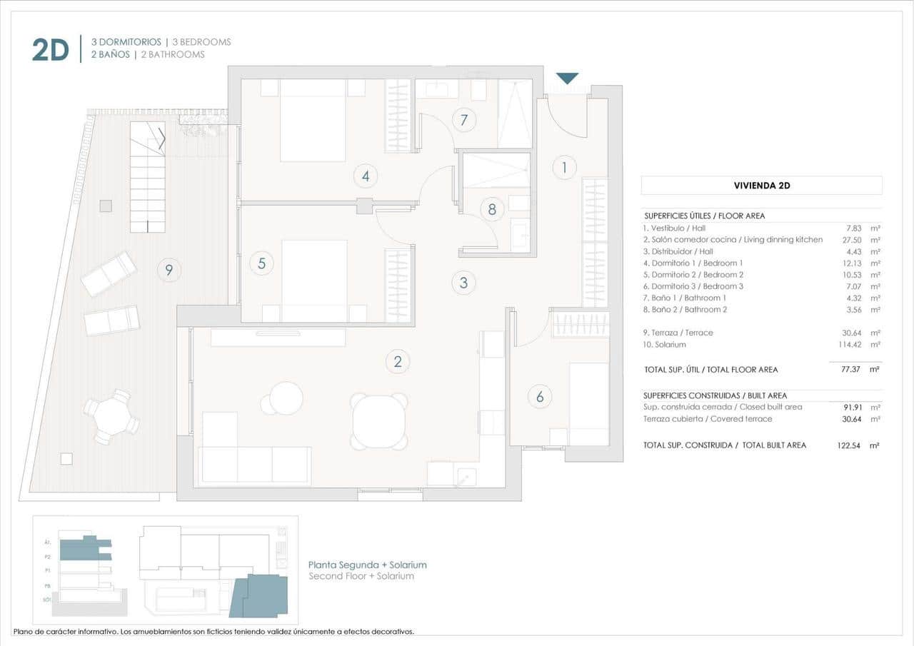 3 quarto Penthouse para venda em Benijofar com piscina - 410 000 € (Ref: 9453190)