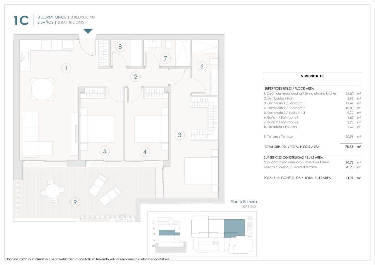 Apartamento de 3 habitaciones en Benijófar en venta con piscina - 294.000 € (Ref: 9453197)
