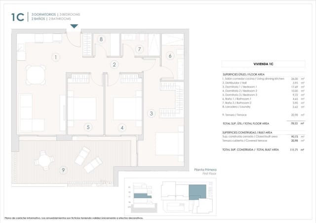 Apartamento de 3 habitaciones en Benijófar en venta con piscina - 294.000 € (Ref: 9453197)