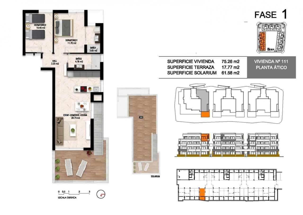 2 soverom Penthouse til salgs i Playa Flamenca med svømmebasseng - € 289 000 (Ref: 9684221)