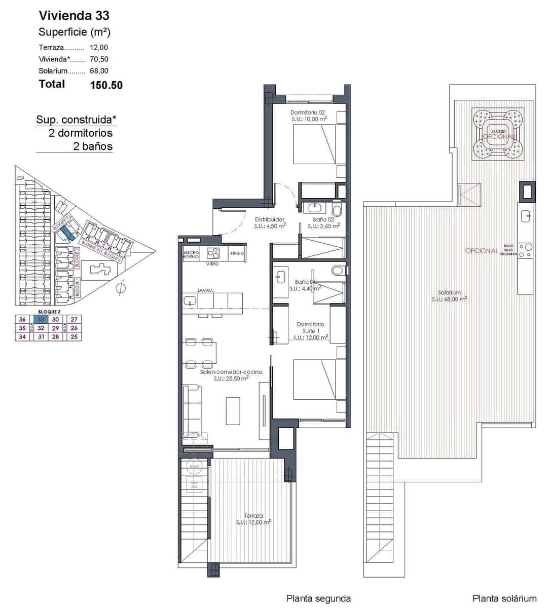 2 soveværelse Penthouse til salg i Los Alcazares med swimmingpool - € 359.000 (Ref: 9713752)