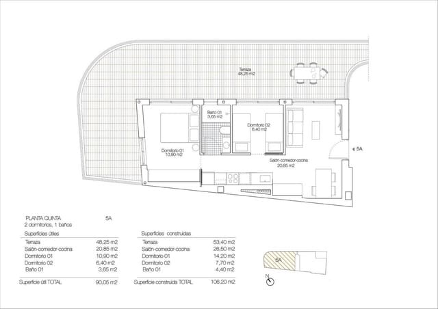 Ático de 2 habitaciones en El Molino, Torrevieja en venta con piscina - 459.900 € (Ref: 9722189)