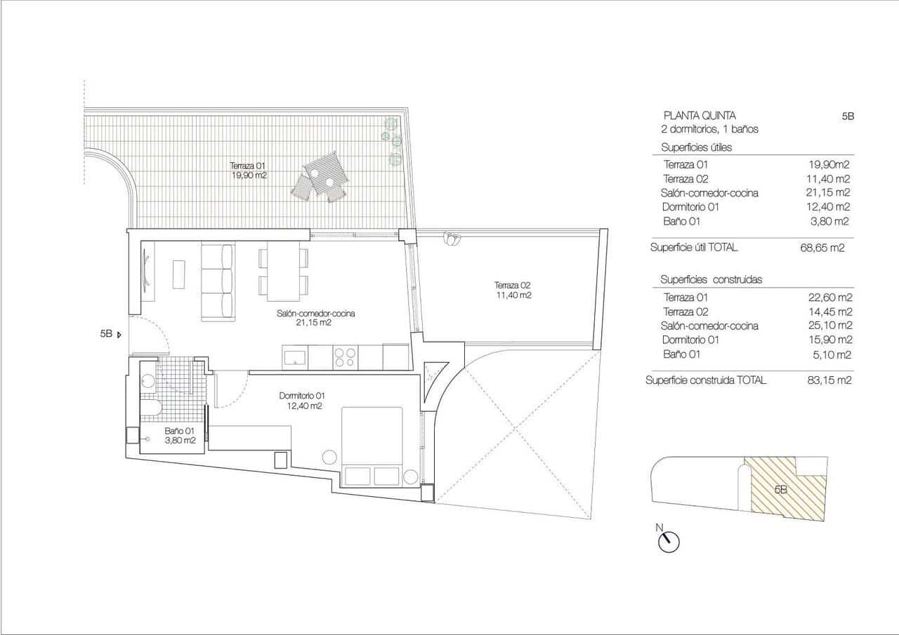 1 sovrum Takvåning till salu i Torrevieja med pool - 425 950 € (Ref: 9722190)