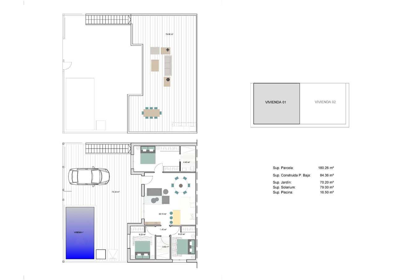 Casa de 3 habitaciones en Torre-Pacheco en venta con piscina - 279.900 € (Ref: 9813938)