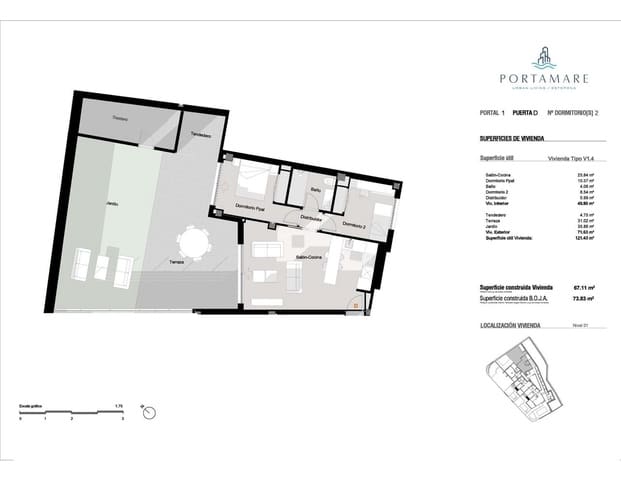 Apartamento de 2 habitaciones en Parque Central, Estepona en venta con piscina - 459.700 € (Ref: 9823159)