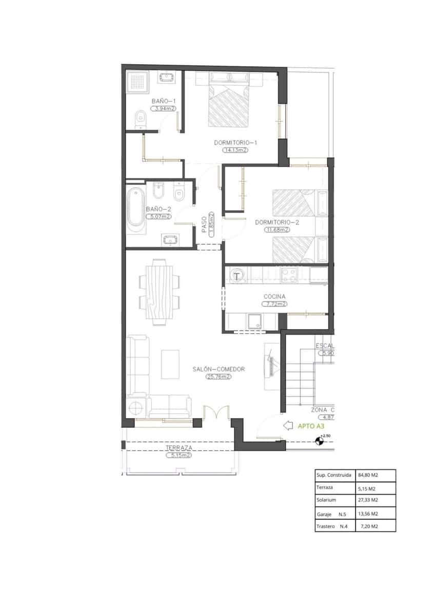 2 slaapkamer Penthouse te koop in Cuevas del Almanzora met zwembad - € 139.900 (Ref: 9823187)