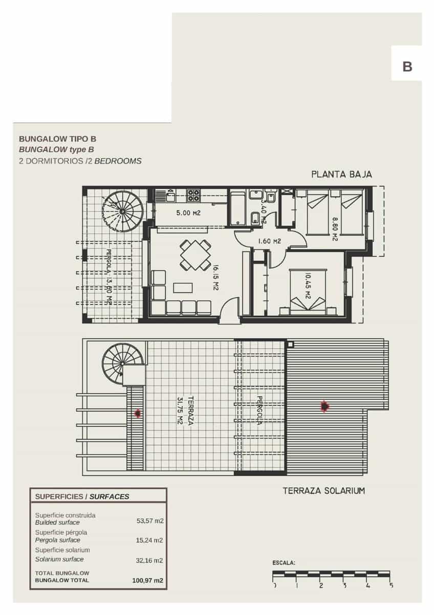 2 makuuhuone Bungalow myytävänä paikassa Calpe / Calp mukana uima-altaan - 270 000 € (Ref: 9868526)