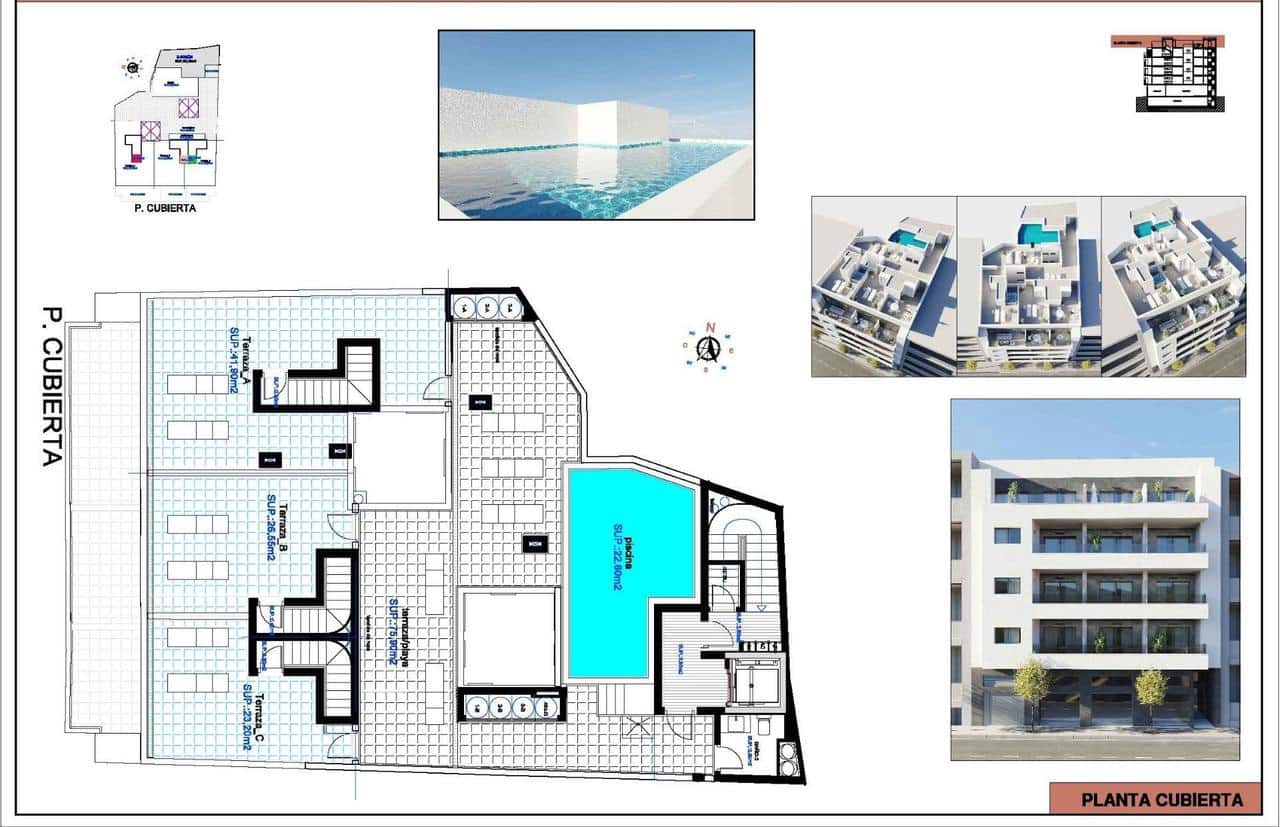 2 sovrum Takvåning till salu i Torrevieja med pool - 419 000 € (Ref: 9904210)