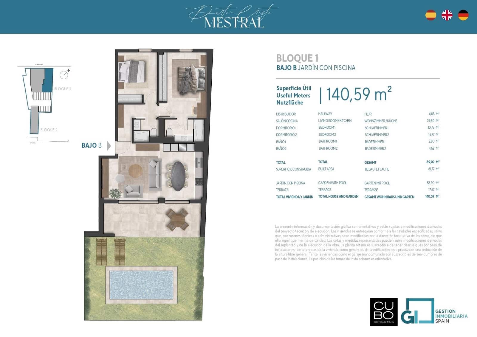 2 sypialnia Apartament na sprzedaż w Portocristo / Port de Manacor z garażem - 450 000 € (Ref: 9813350)