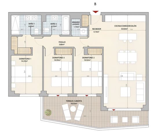 3 soveværelse Lejlighed til salg i El Chaparral, Mijas med swimmingpool garage - € 495.000 (Ref: 9019803)