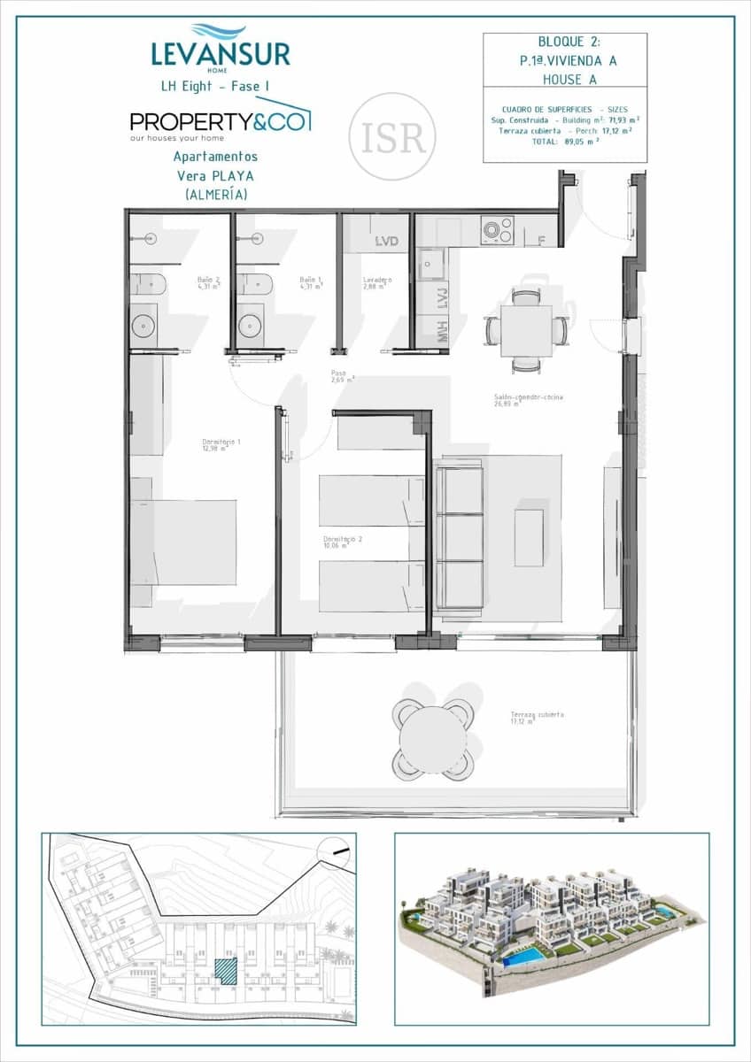 2 quarto Apartamento para venda em Vera com piscina - 215 000 € (Ref: 9048884)