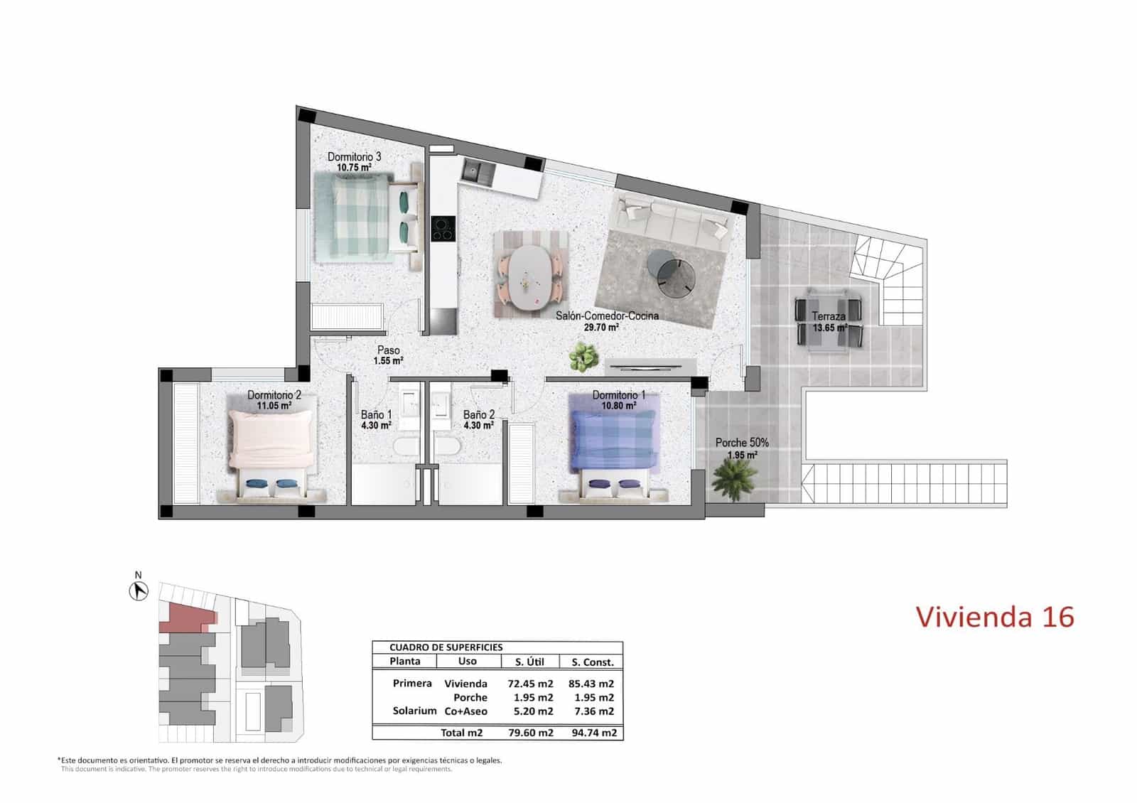 3 camera da letto Appartamento in vendita in Pilar de la Horadada con piscina garage - 339.900 € (Rif: 10000128)