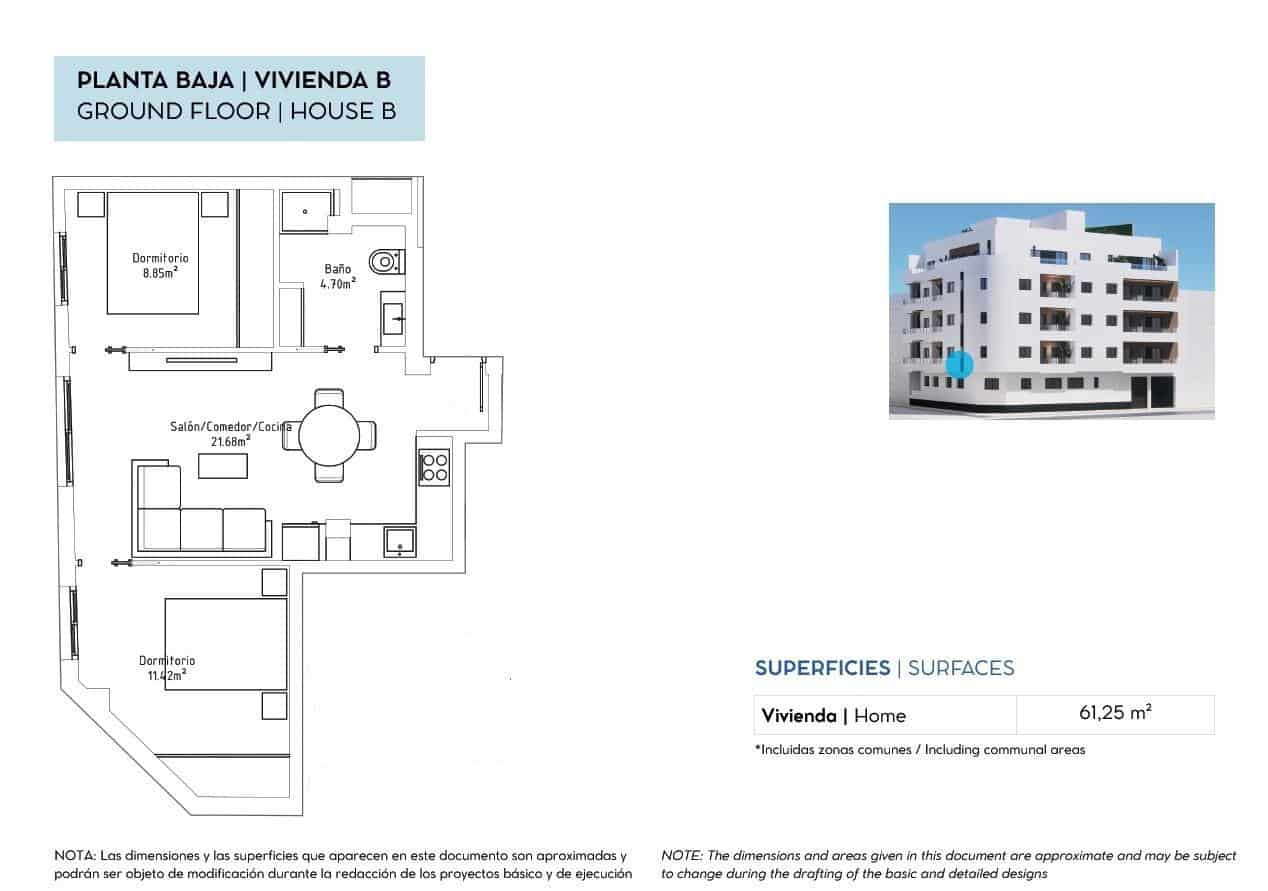 2 bedroom Apartment for sale in Torrevieja - € 225,000 (Ref: 10005242)