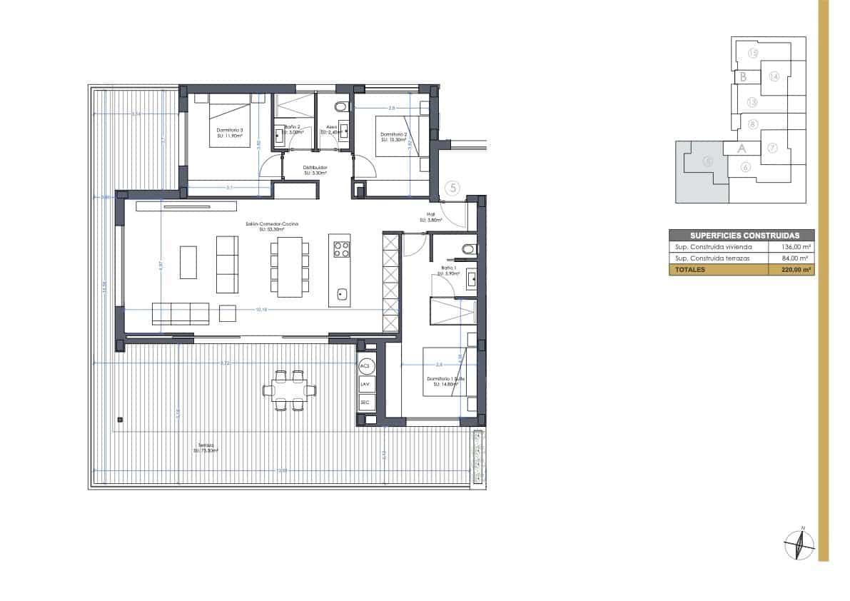 3 bedroom Apartment for sale in Las Colinas Golf with pool garage - € 699,000 (Ref: 8545814)