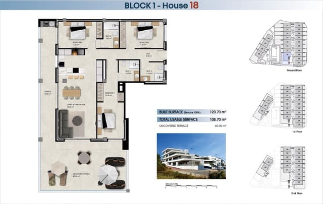 3 sovrum Lägenhet till salu i Santa Pola med pool garage - 330 000 € (Ref: 9433171)