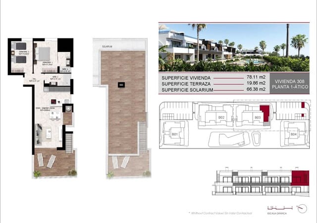 2 soveværelse Lejlighed til salg i Ciudad Quesada, Rojales med swimmingpool garage - € 339.000 (Ref: 9937783)