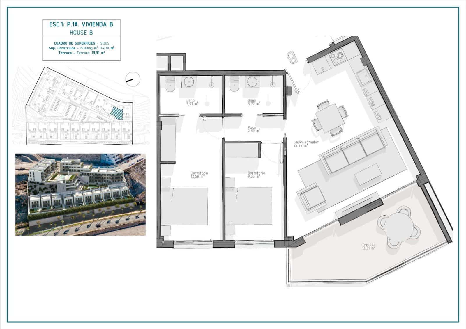 2 chambre Appartement à vendre à Aguilas avec piscine garage - 267 000 € (Ref: 9985397)