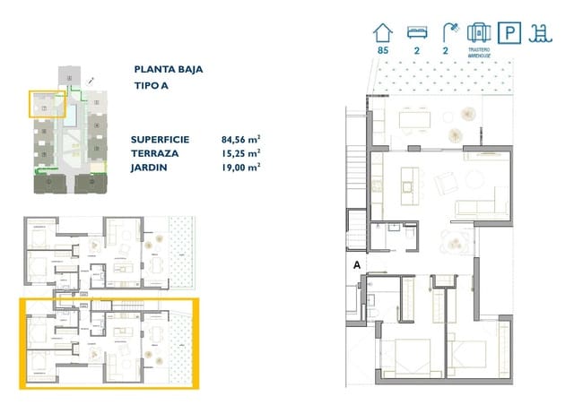 2 soveværelse Lejlighed til salg i San Pedro del Pinatar ciudad, San Pedro del Pinatar med swimmingpool garage - € 282.900 (Ref: 9985412)