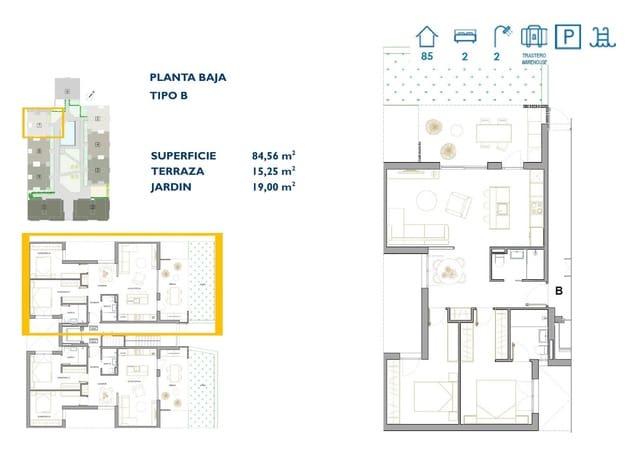 2 soveværelse Lejlighed til salg i San Pedro del Pinatar ciudad, San Pedro del Pinatar med swimmingpool garage - € 282.900 (Ref: 9985412)