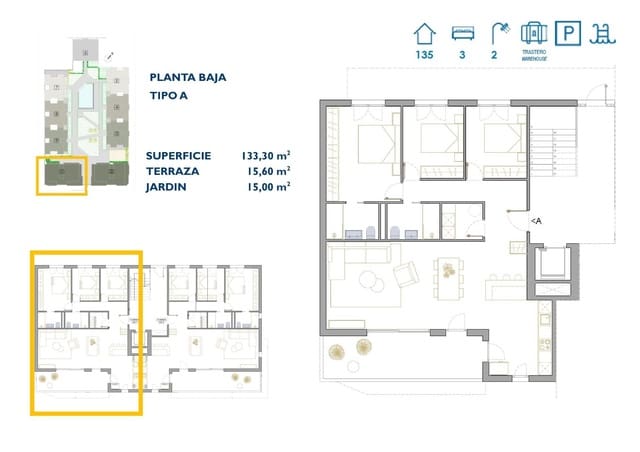 3 soveværelse Lejlighed til salg i San Pedro del Pinatar ciudad, San Pedro del Pinatar med swimmingpool garage - € 317.900 (Ref: 9985438)