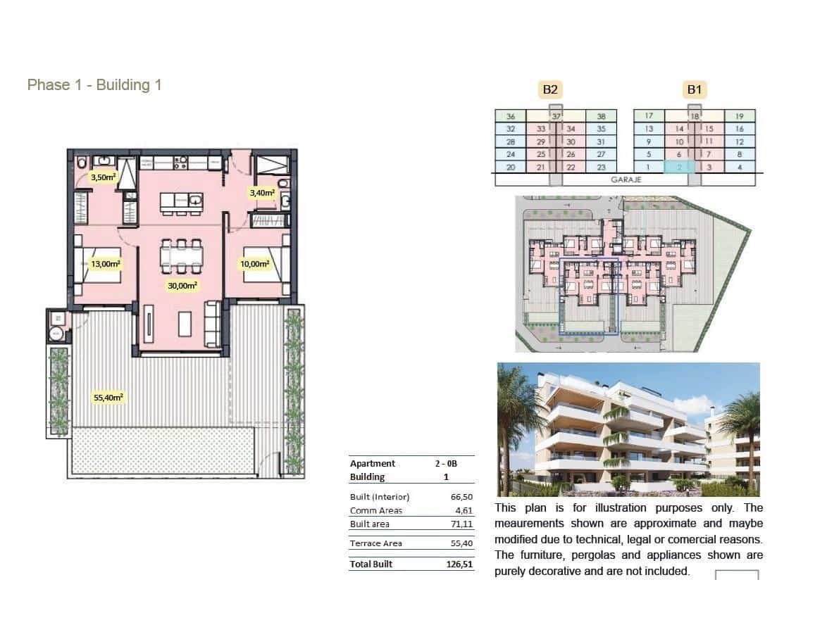 2 Zimmer Apartment zu verkaufen in Torre-Pacheco mit Pool Garage - 321.000 € (Ref: 9985444)