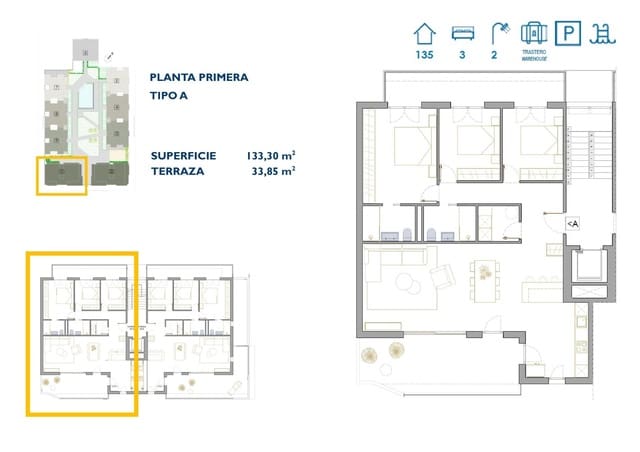 3 soverom Leilighet til salgs i San Pedro del Pinatar ciudad, San Pedro del Pinatar med svømmebasseng garasje - € 322 900 (Ref: 9985445)