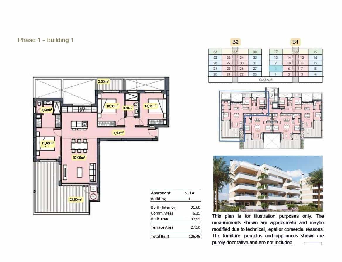 3 makuuhuone Huoneisto myytävänä paikassa Torre-Pacheco mukana uima-altaan 
autotalli - 336 000 € (Ref: 9985454)
