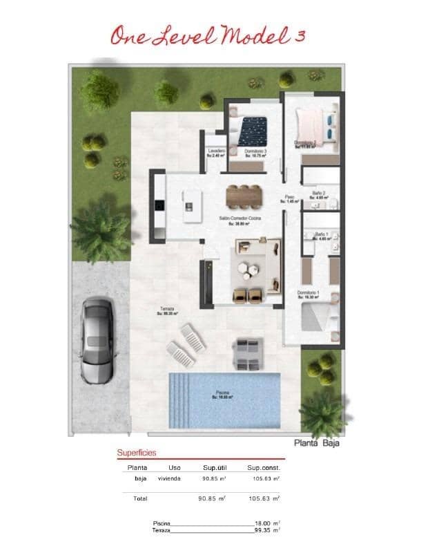 3 soverom Villa til salgs i Banos y Mendigo med svømmebasseng garasje - € 413 400 (Ref: 9985491)