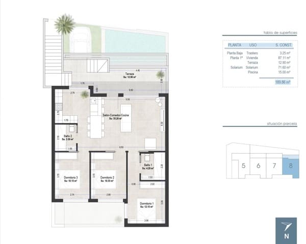 3 soveværelse Lejlighed til salg i Los Peñascos - El Salero - Los Imbernones, San Pedro del Pinatar med swimmingpool garage - € 449.000 (Ref: 9985499)