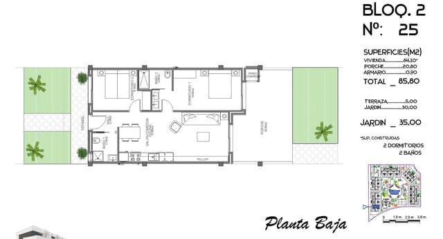 2 chambre Appartement à vendre à El Raso, Guardamar del Segura avec piscine - 225 000 € (Ref: 8398238)